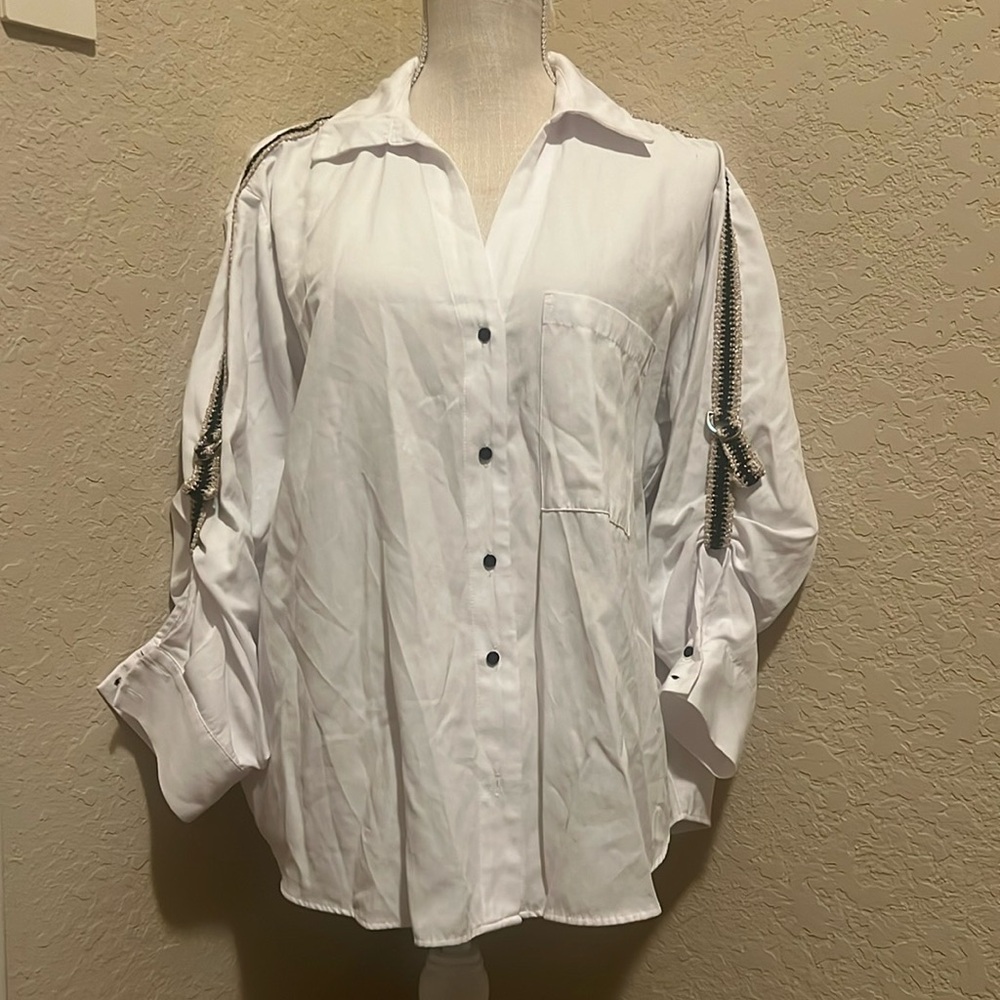 Zara white blouse size Xl